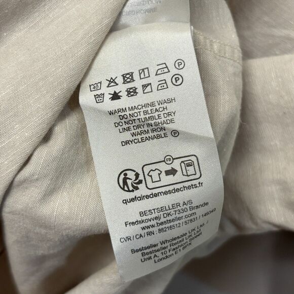 NWT Selected Homme Men Long Sleeve Button Shirt Size 16.5 Linen Blend D029 -15 - Picture 12 of 16